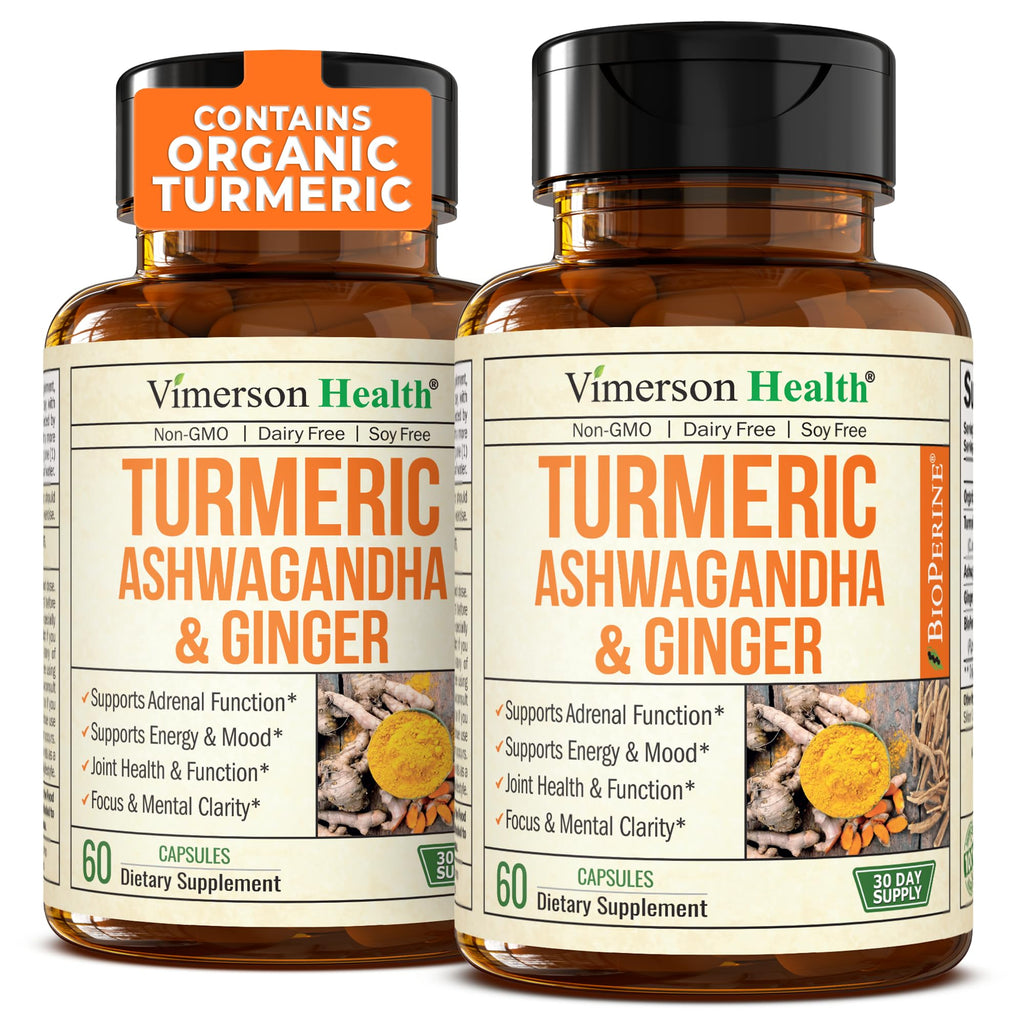 Turmeric Curcumin & Ashwagandha Capsules - Joint Support Supplement (2 pack)