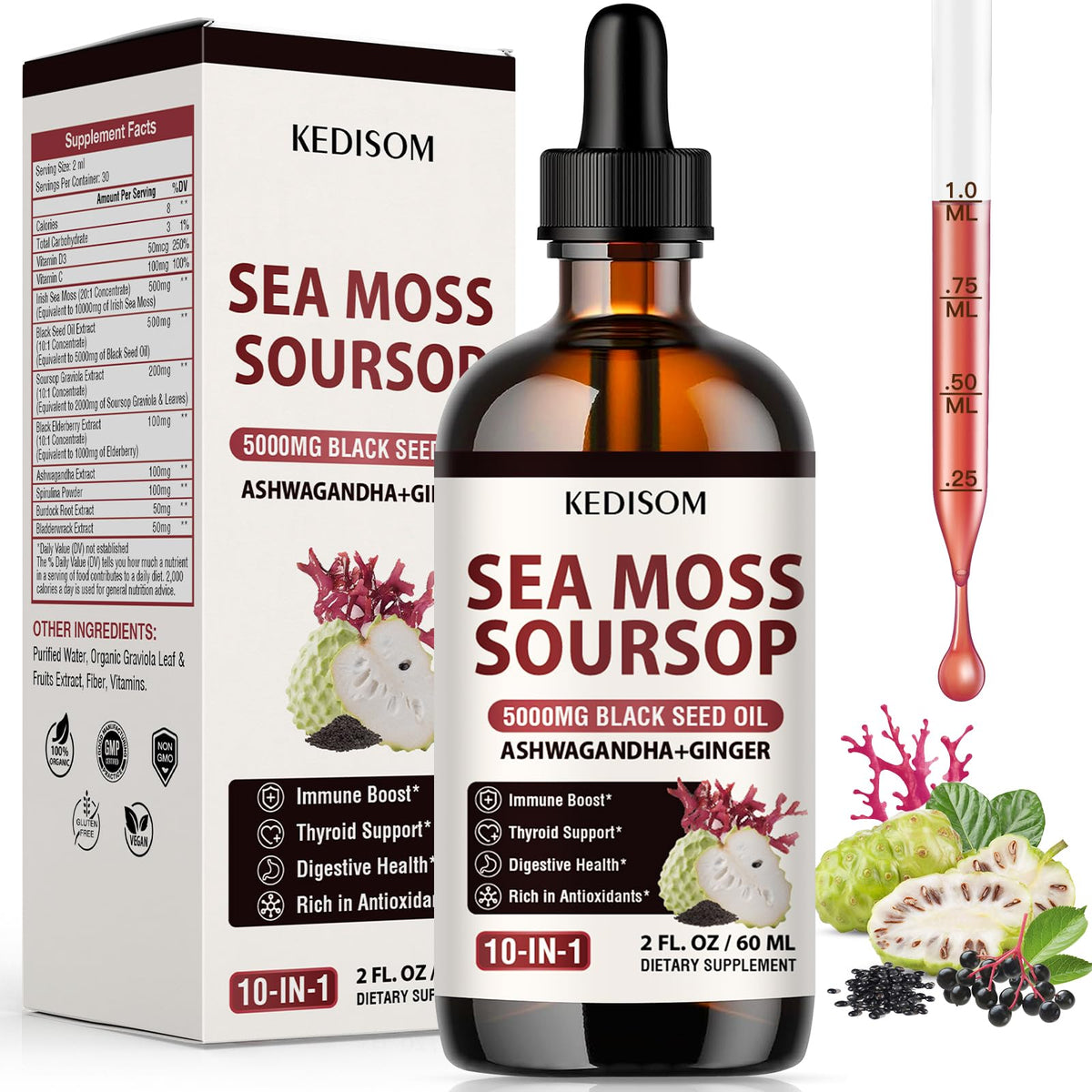 Sea Moss & Soursop Drops – Gut, Immunity & Thyroid Support