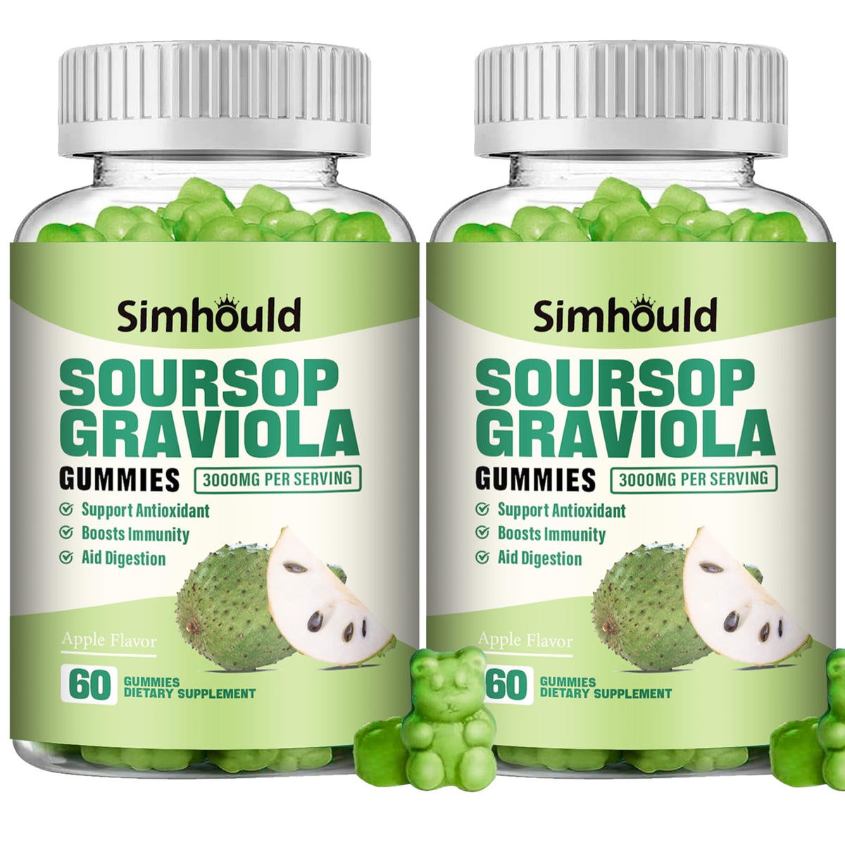 Soursop Graviola Gummies – Immune Support & Antioxidant (2 Pack)